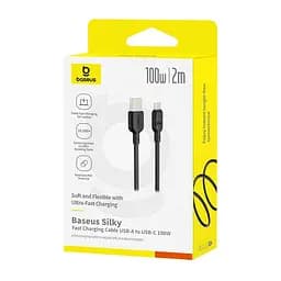 Кабель Baseus Type-C Silky Series Fast Charging Cable 100W/6A 2 м - мініатюра 2