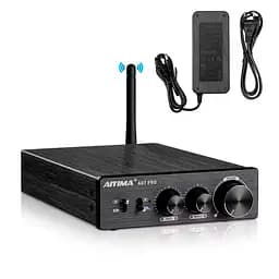 Підсилювач звуку AIYIMA A07 PRO black + блок живлення 48V Bluetooth 5.2 AUX 300Wx2 (TPA3255)
