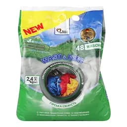 Стиральный порошок Wash & Free Горная свежесть универсальный 2.4 кг