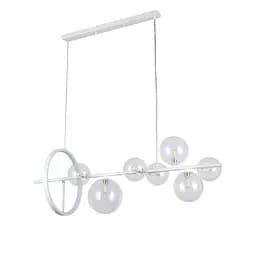 Люстра стельова LED Levistella 918LP267-7 WH+CL, 7 плафонів, сучасний стиль, білий/прозорий