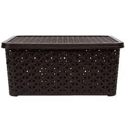 Кошик Diomedea з кришкою 29.7x19.6x13 см 6 л коричневий (К12-534)  - мініатюра 2