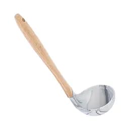 Ополоник силіконовий під мармур із дерев'яною ручкою та петлею для підвішування 28 см, Kitchen Master Бежевий 86313