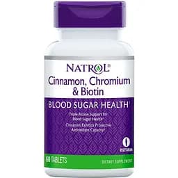 Натуральная добавка Natrol Cinnamon Chromium & Biotin, 60 таблеток