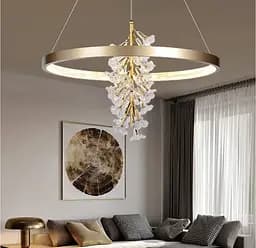 Светодиодная латунная люстра с нежными цветами Ø 100 см | Line F | Ст. D9001-1000