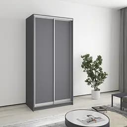 Шафа-купе дводверна MebelStar Стандарт AL 2ДСП 100x45x210 см Антрацит (MBS-2252)