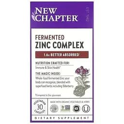 Ферментований комплекс цинку New Chapter Fermented Zinc Complex 30 таблеток