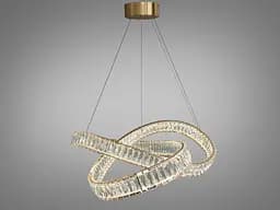 Люстра стельова LED Diasha 536/800G, 180W, золото, кришталева, для коридору, вітальні, кухні, офісу - мініатюра 4