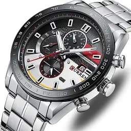 Водостійкий кварцовий годинник Curren Chronograph silver - мініатюра 2