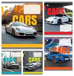 Зошити учнівські 18 аркушів клітинка Тверда ТЕ21206 Авто, 20 шт. в упаковці