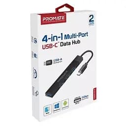 Концентратор Promate USB Hub 4 ports (litehub-4.black) (litehub-4.black) - мініатюра 2