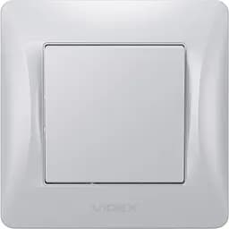 Вимикач одноклавішний Videx Binera срібний шовк 1 шт.