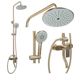 Душова система Rea Verso Brushed Gold з виливом REA-P9146, Золотий - мініатюра 3
