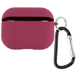 Силиконовый футляр с микрофиброй для наушников Airpods 4 Бордовый / Plum