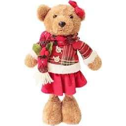 Новорічна м'яка іграшка Yes! Fun Ведмедик дівчинка 35.5 см (974932)