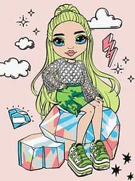 Набір для розпису по номерах для дітей 5+ Rainbow High Jade Hunter, Ideyka, 30x40 см, КНО1237