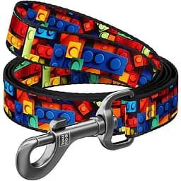 Поводок для собак Waudog Nylon нейлоновый, рисунок "Блоки", S