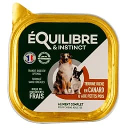 Влажный корм для взрослых собак Equilibre & Instinct eQi паштет из уткою и горохом 300 г