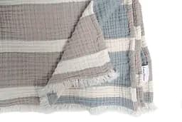 Рушник Lotus Home - Milana muslin beige-lead blue 80x160 - мініатюра 4