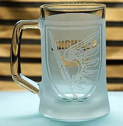 Подарунковий пивний kелих з гравіюванням 660 мл напису лого шеврона 79-ї окремої десантно-штурмової бригади