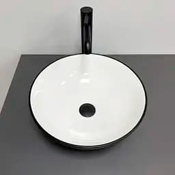 Умивальник VBI Amalfi black white накладний VBI-013401, Чорний матовий - мініатюра 4