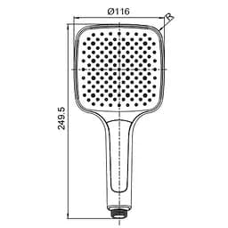 Ручний душ Koer 3 режими KP-0402-05 KR4985, Чорний матовий - мініатюра 2