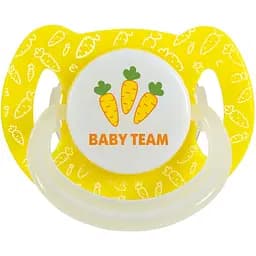 Пустышка латексная Baby Team, классическая, ночная, 6+ мес., желтый (3225)