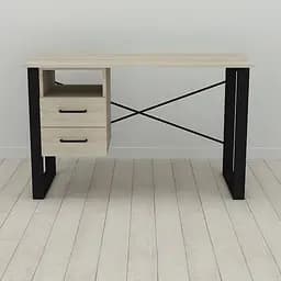 Письмовий стіл із ящиками Ferrum-decor Оскар 750x1400x700 метал Чорний ДСП Дуб Сонома 16 мм (FRD-103278)