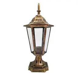 Вуличний класичний ліхтар в золотистому відтінку 40×22×20 см | Line F | Арт. 9029 BG S/M