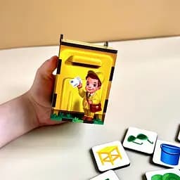 Дерев'яна настільна гра "Веселий листоноша" сортер-комодик Ubumblebees 7,5х24,5х12 см det0009959 - мініатюра 7