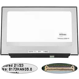 Матриця 17.3 B173HAN05.0 1920х1080, 40pineDP, IPS, 240HZ, LED, SLIM без планок та вушок, матова, роз'єм праворуч знизу для ноутбука
