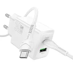МЗП Hoco N71 Nuevo PD30W+QC3.0 (1USB-A/1C) + кабель Type-C to Type-C White - мініатюра 2
