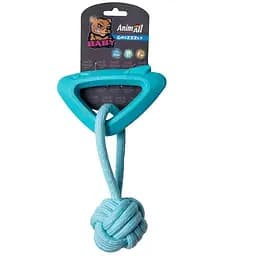 Игрушка AnimAll GrizZzly Baby акула с канатом мятная 15.8×10.2×2.8 см