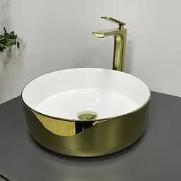 Умивальник VBI Prato золото-білий накладний VBI-011415, Золотий