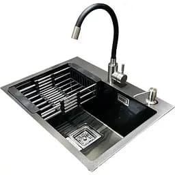 Комплект мийка + змішувач Romzha Arta Nova U-550 BL (C)