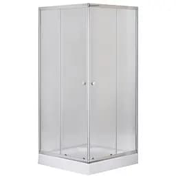 Душевая кабина с низким поддоном Mixxus Cubic SCT01-100x100x195-FB хром матовое стекло 4 мм MI6904, Универсальная, матовый, хром