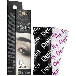 Краска для бровей хна в порошке Delia Cosmetics відтінок 1.0 чорна 2 г  - мініатюра 2