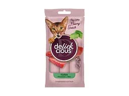 Ласощі для котів Delickcious Тунець з додаванням алое 4 х 15 г (4820269141605)