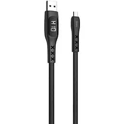 USB Cable Hoco S6 Sentinel MicroUSB Black 1m (with display)