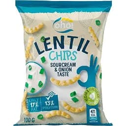 Чипси з сочевиці Оho зі смаком сметани з цибулею 100 г