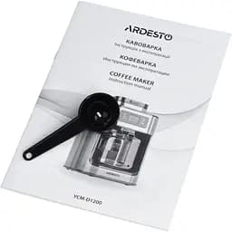 Кавоварка Ardesto крапельна Steel Collection YCM-D1200 1.2 л зерно+мелена сріблясто-чорна - мініатюра 7