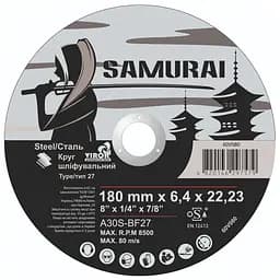 Диск шліфувальний по металу Virok Samuray A30S-BF27 180 х 22.23 мм (60V080)