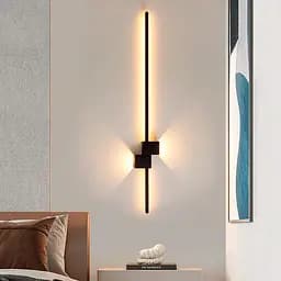 Настінний чорний світильник Сomfort у корпусі 80 см Line F Арт. WM23/800 BK