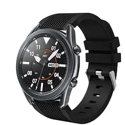 Силиконовый браслет черный Blackx на смарт-часы Samsung Galaxy Watch 3 45mm - ширина крепления 22мм размер L (WB227482)