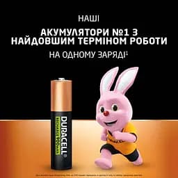 Акумулятор Duracell AAA HR03 900mAh * 4 (5005015) - мініатюра 3