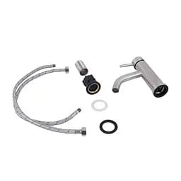 Змішувач для умивальника Lidz Aria 0011F (k35) LDARI0011FNKS46091 Nickel Нержавіюча сталь - мініатюра 4