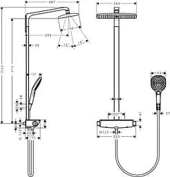 Душова система Hansgrohe Raindance Select 360 Showerpipe 27112400, Хром - мініатюра 2