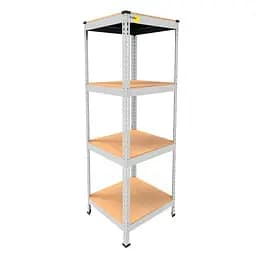 Металевий стелаж Emby Light Series (розмір 1500х450x450мм) 4 полиці ДСП до 100кг Білий