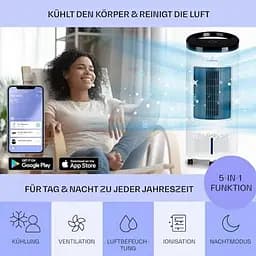 Мобільний кондиціонер-вентилятор Klarstein IceWind Plus Smart 4-in-1 (10040209) - мініатюра 2