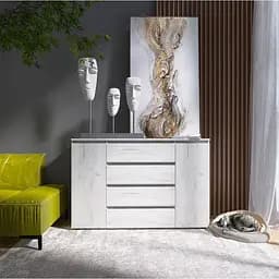 Комод Еверест КЛ-4 Лайт (телескопічний) 140х38х93 см Дуб Крафт білий (DTM-071077)