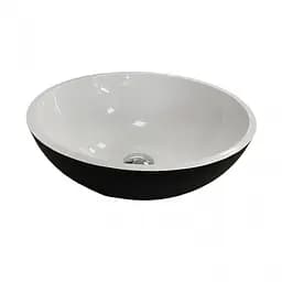 Умивальник Adamant KREIS-42 Black-White 420x420x150 мм штучний камінь